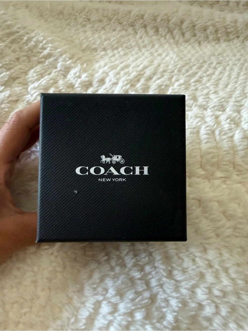 Coach Silver-Tone Round Watch with Brown Signature Strap